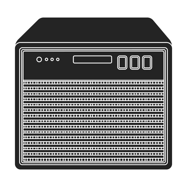 Icona amplificatore per chitarra in stile nero isolato su sfondo bianco. Strumento musicale simbolo stock vector illustrazione — Vettoriale Stock