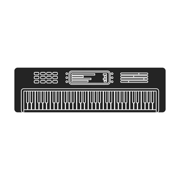 Icône de synthétiseur dans un style noir isolé sur fond blanc. Instruments de musique symbole illustration vectorielle de stock — Image vectorielle