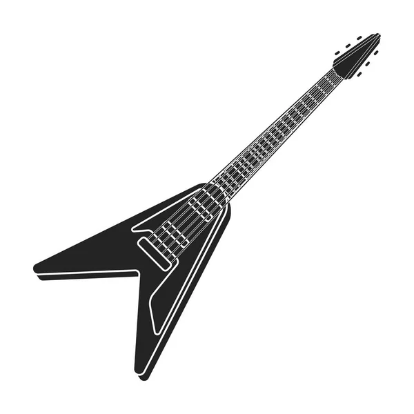 Ícone de guitarra elétrica em estilo preto isolado no fundo branco. Instrumentos musicais símbolo estoque vetor ilustração —  Vetores de Stock