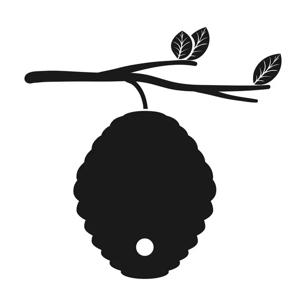 Bikupa-ikonen i svart stil isolerad på vit bakgrund. Bigården symbol lager vektorillustration — Stock vektor