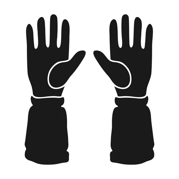 Ikon Beekeepers sarung tangan dengan gaya hitam terisolasi dengan latar belakang putih. Ilustrasi vektor stok simbol lampiran - Stok Vektor