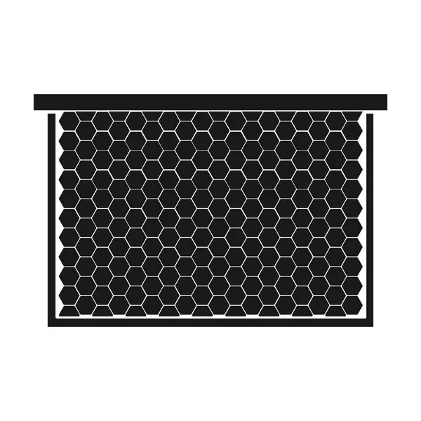 Moldura com ícone de favo de mel em estilo preto isolado no fundo branco. Ilustração do vetor do estoque do símbolo de Apiary — Vetor de Stock