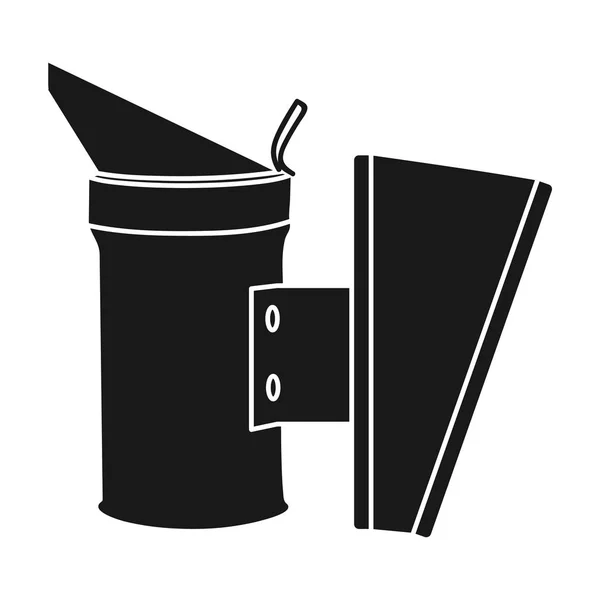 Icono de fumador de abejas en estilo negro aislado sobre fondo blanco. Apiario símbolo stock vector ilustración — Vector de stock