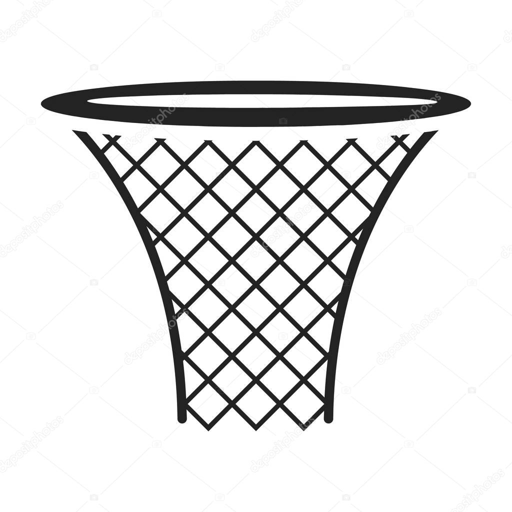 Basketball hoop icon in black style isolated on white background. Sport and fitness symbol vector illustration.