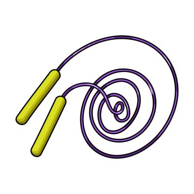 İp atlama simgesi beyaz arka plan üzerinde izole karikatür tarzı. Spor ve fitness sembol stok vektör çizim.