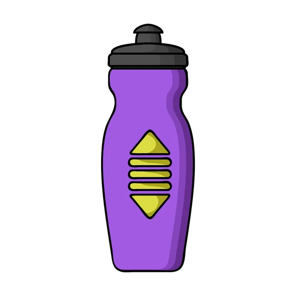 Icône bouteille d'eau dans le style de dessin animé isolé sur fond blanc. Illustration vectorielle du symbole de sport et de fitness . — Image vectorielle