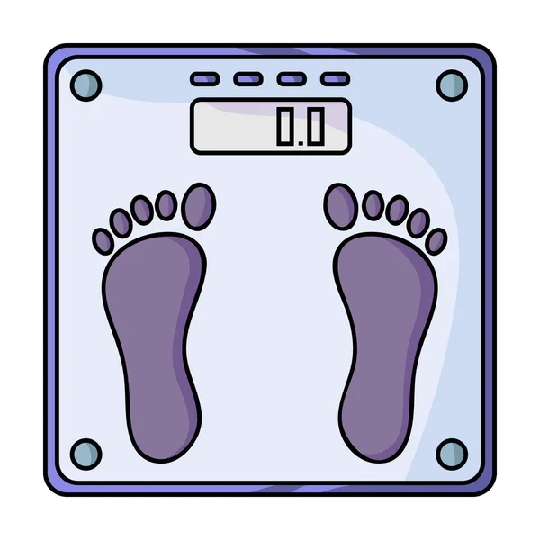 Ícone de balança de pesagem em estilo cartoon isolado no fundo branco. Esporte e fitness símbolo estoque vetor ilustração . — Vetor de Stock