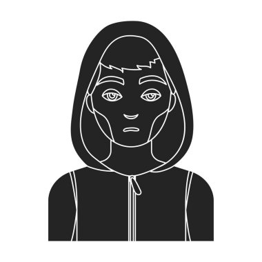 Uyuşturucu bağımlısı adam simge siyah stil beyaz arka plan üzerinde izole içinde. Uyuşturucu hisse senedi vektör çizim sembolü.