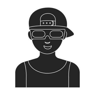 Cinemaddict simge siyah stil beyaz arka plan üzerinde izole içinde. Filmler ve sinema sembol stok illüstrasyon vektör.