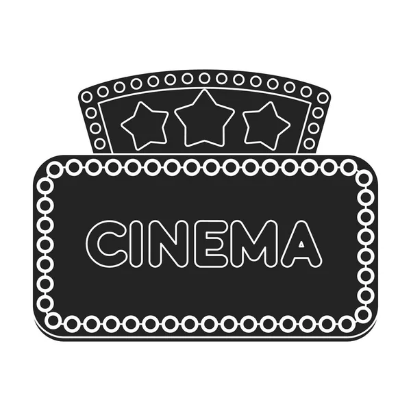 Kinoschildkröte in schwarzem Stil isoliert auf weißem Hintergrund. Filme und Kino-Symbole als Vektor-Illustration. — Stockvektor