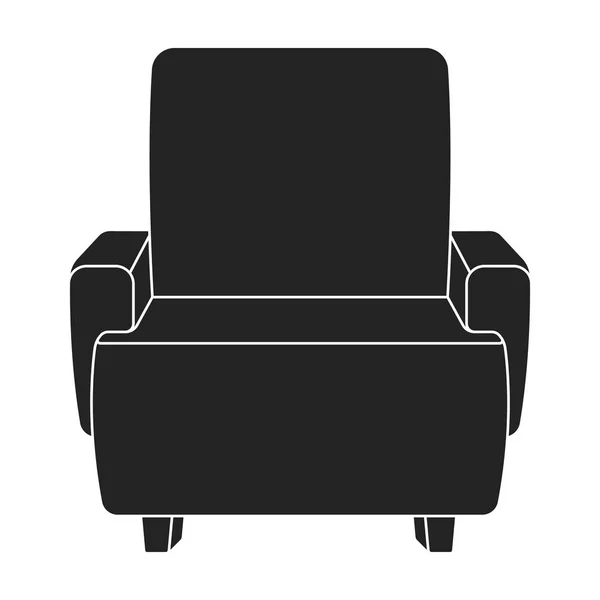 Cinema armchair icon in black style isolated on white background. Films and cinema symbol stock vector illustration. — Stock Vector