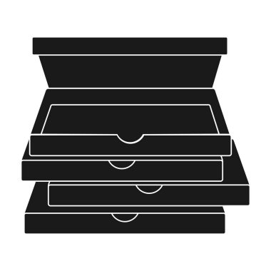 Pizza kutuları simge siyah stil beyaz arka plan üzerinde izole içinde. Pizza ve pizza sembol stok vektör çizim.