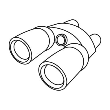 Dürbün simgesi beyaz arka plan üzerinde izole anahat tarzı. Kamp sembol stok vektör çizim.