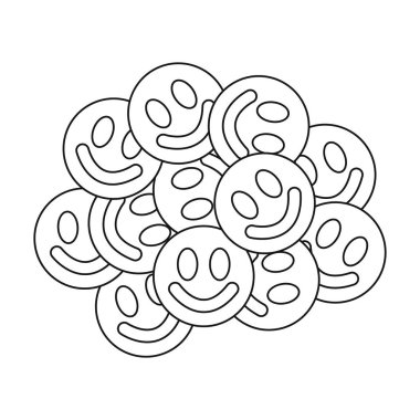 Ecstasy simgesi beyaz arka plan üzerinde izole anahat tarzı. Uyuşturucu hisse senedi vektör çizim sembolü.