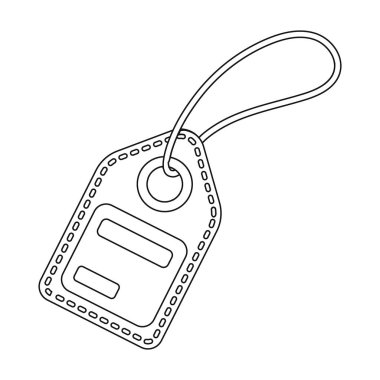 Etiket simgesi beyaz arka plan üzerinde izole anahat tarzı. E-ticaret sembol stok vektör çizim.