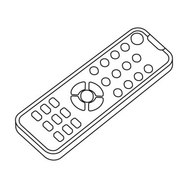 Uzaktan kumanda simgesi beyaz arka plan üzerinde izole anahat tarzı. Filmler ve sinema sembol stok illüstrasyon vektör.