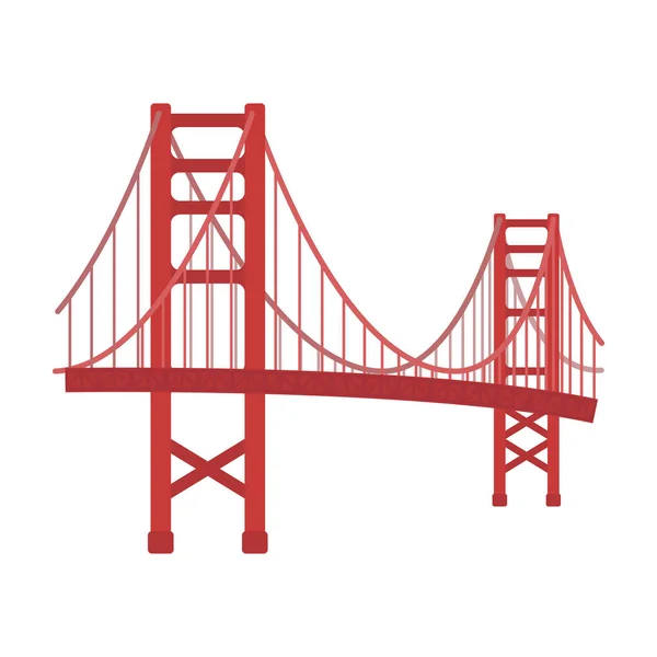 Golden Gate Bridge icono en estilo de dibujos animados aislado sobre fondo blanco. EE.UU. país símbolo stock vector ilustración . — Archivo Imágenes Vectoriales