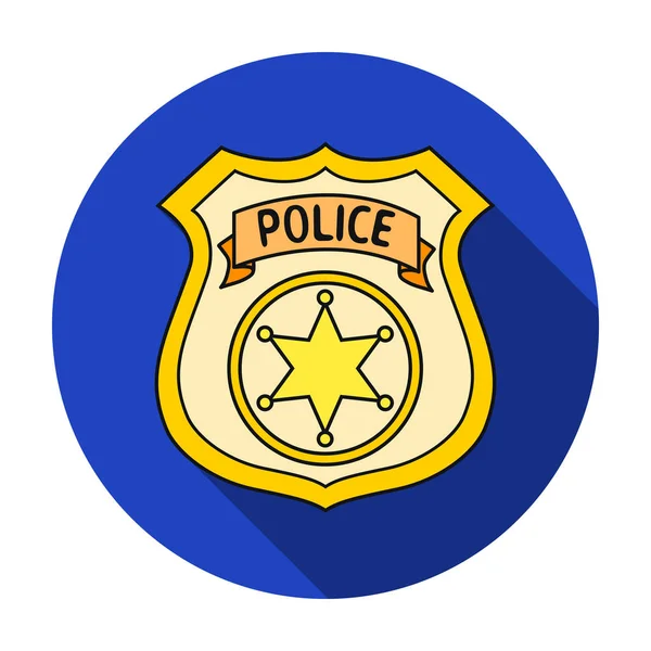 Icona distintivo ufficiale di polizia in stile piatto isolato su sfondo bianco. Illustrazione vettoriale del simbolo del crimine . — Vettoriale Stock
