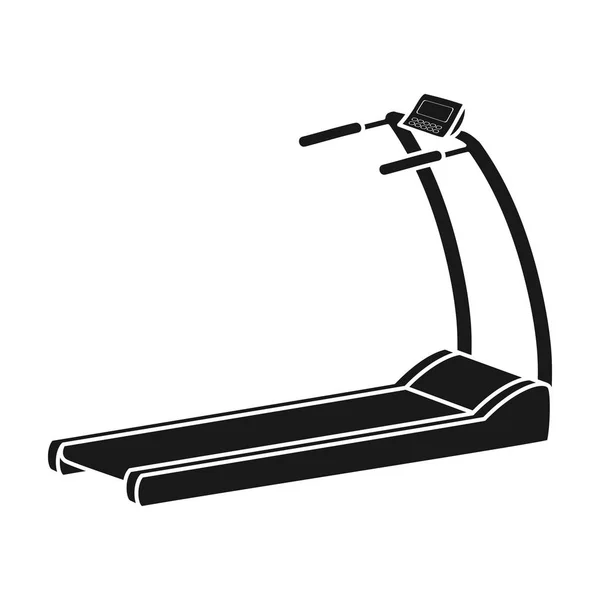 Löpband-ikonen i svart stil isolerad på vit bakgrund. Sport och fitness symbol lager vektorillustration. — Stock vektor