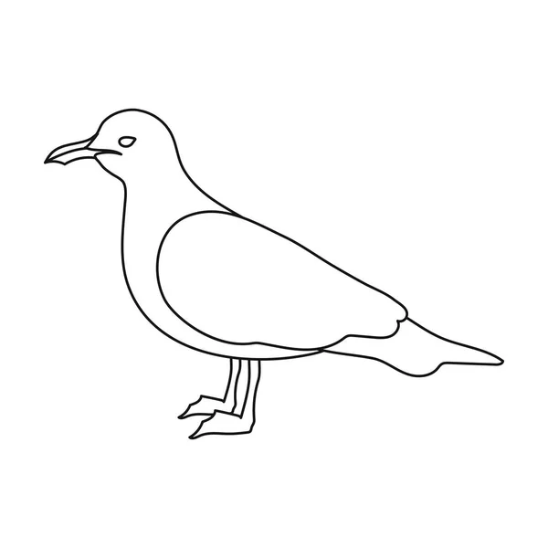 Möwensymbol im Umrissstil isoliert auf weißem Hintergrund. Vogel Symbol Aktienvektor Illustration. — Stockvektor
