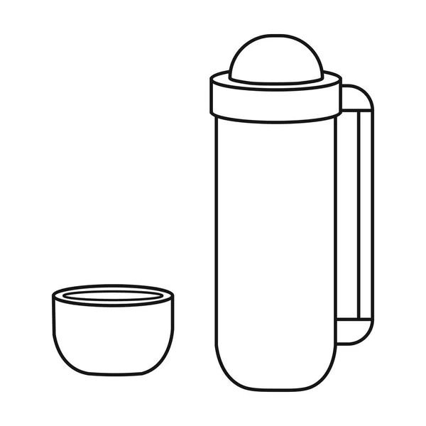 Hot tea thermos icon outline style Royalty Free Vector Image
