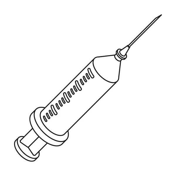 Spritzen-Symbol im Umrissstil isoliert auf weißem Hintergrund. Illustration zum Medikamentensymbol Aktienvektor. — Stockvektor