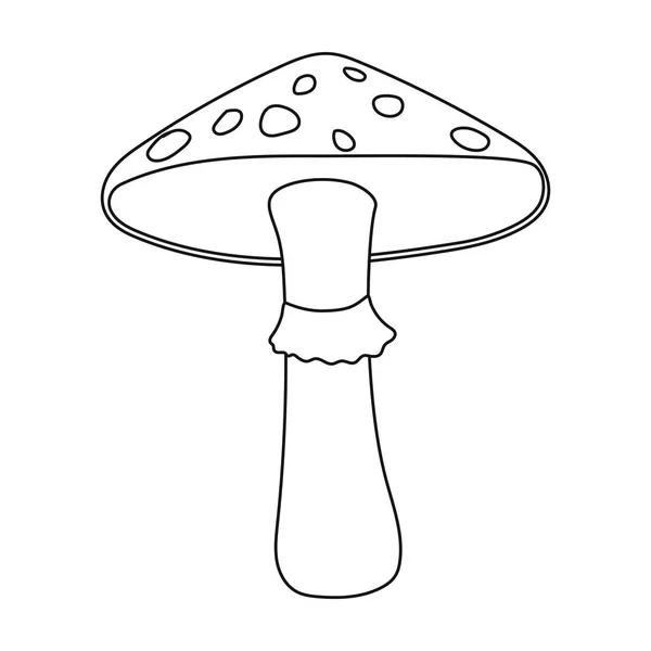 Groene amanita pictogram in kaderstijl geïsoleerd op een witte achtergrond. Paddestoel symbool voorraad vectorillustratie. — Stockvector