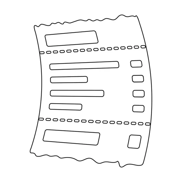 Icône de réception dans un style de contour isolé sur fond blanc. E-commerce symbole illustration vectorielle de stock . — Image vectorielle