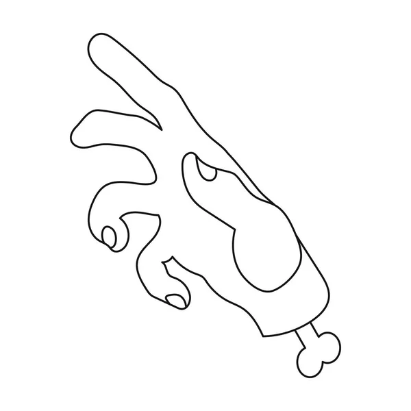 Icône de main de zombies dans le style de contour isolé sur fond blanc. Films et cinéma symbole illustration vectorielle de stock . — Image vectorielle
