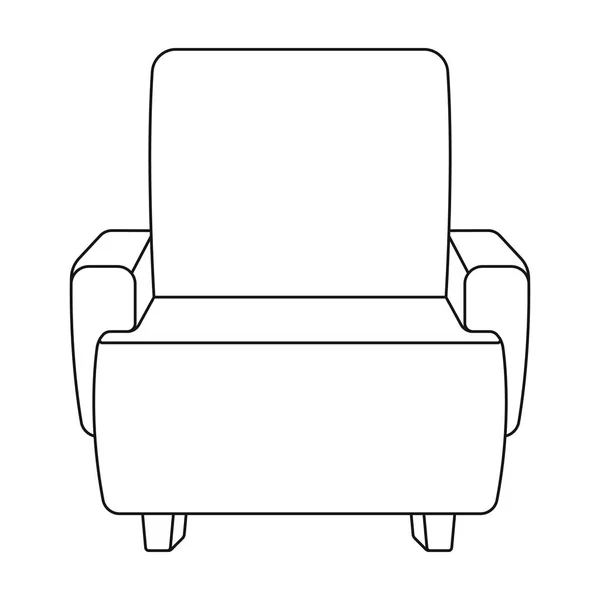 Cinema armchair icon in outline style isolated on white background. Films and cinema symbol stock vector illustration. — Stock Vector