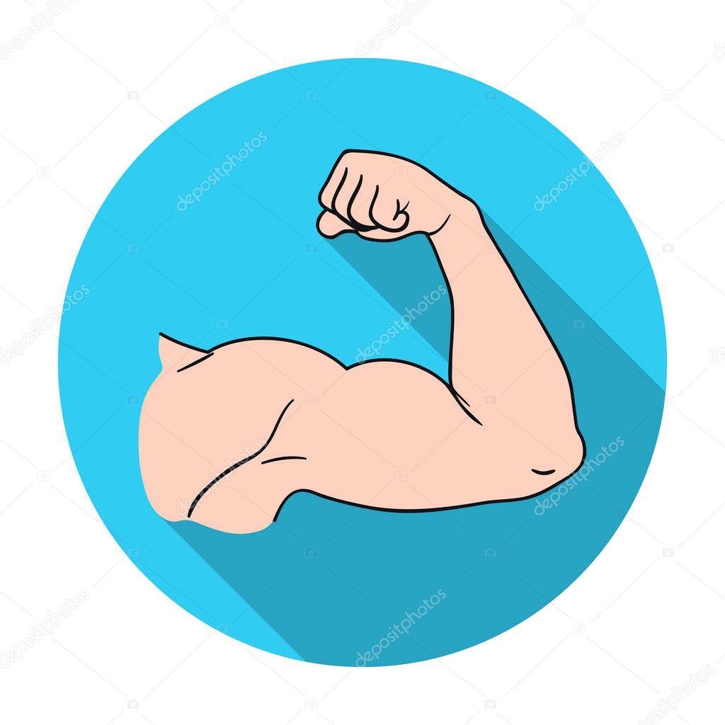 Biceps icon in flat style isolated on white background. Sport and ...