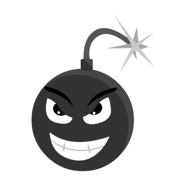 Bomba virüs simgesi beyaz arka plan üzerinde izole tek renkli tarzı. Kişisel bilgisayar sembol stok vektör çizim.