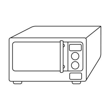 Mikrodalga simgesi beyaz arka plan üzerinde izole anahat tarzı. Mutfak sembol stok vektör çizim.