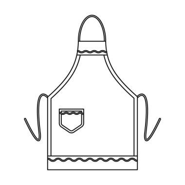 Önlük beyaz arka plan üzerinde izole anahat stili simgesini. Mutfak sembol stok vektör çizim.