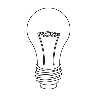 Ampul simgesi beyaz arka plan üzerinde izole anahat tarzı. Işık kaynağı sembol stok vektör çizim