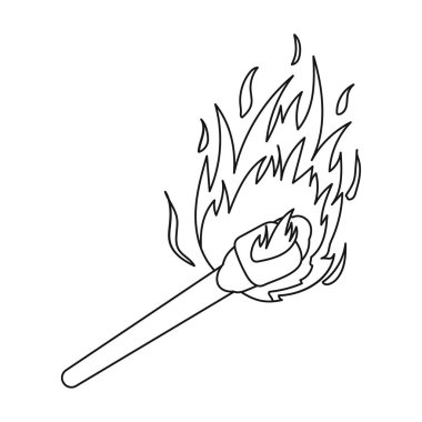 Beyaz arka plan üzerinde izole anahat tarzı maç simgesi. Işık kaynağı sembol stok vektör çizim