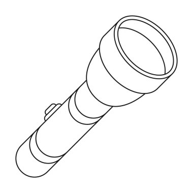 El feneri simgesi beyaz arka plan üzerinde izole anahat tarzı. Işık kaynağı sembol stok vektör çizim