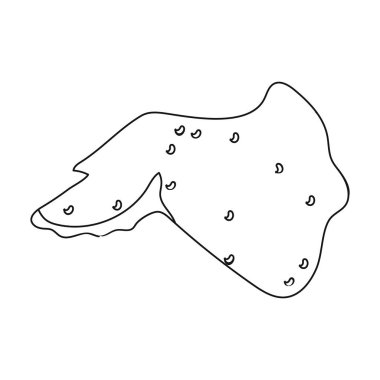 Tavuk kanat simgesi beyaz arka plan üzerinde izole anahat tarzı. Etler sembol stok vektör çizim