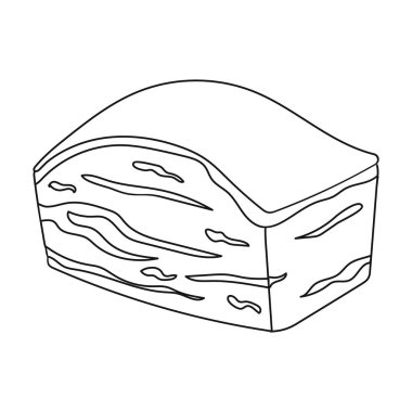 Domuz yağı simgesi beyaz arka plan üzerinde izole anahat tarzı. Etler sembol stok vektör çizim