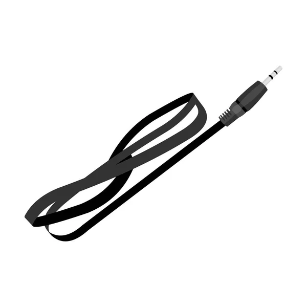 Icono de cable en estilo monocromo aislado sobre fondo blanco. Ordenador personal símbolo stock vector ilustración . — Vector de stock