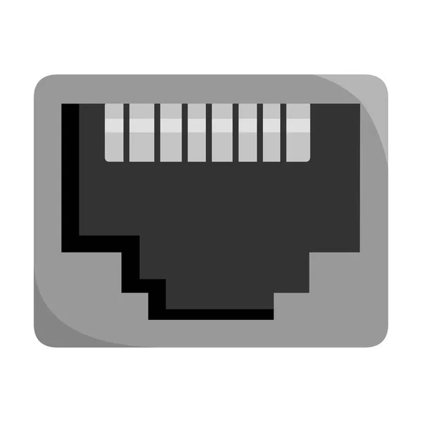 Lan port Icon im monochromen Stil isoliert auf weißem Hintergrund. PC Symbol Aktienvektor Illustration. — Stockvektor