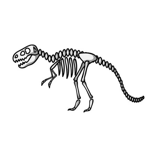 Icona tirannosauro rex in stile monocromatico isolata su sfondo bianco. Museo simbolo stock vettoriale illustrazione . — Vettoriale Stock