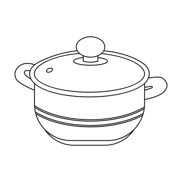 Ícone Stockpot em estilo esboço isolado no fundo branco. Cozinha símbolo estoque vetor ilustração . — Vetor de Stock