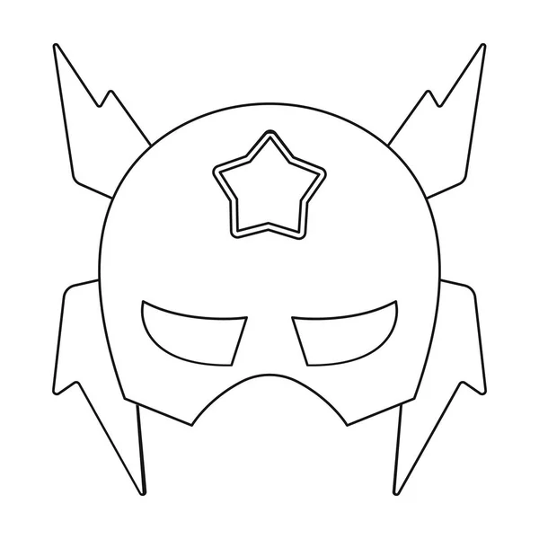 Full head mask icon in outline style isolated on white background. Superheros mask symbol stock vector illustration. — Stock Vector