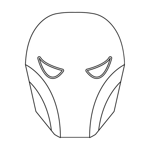 Icône casque Superheros dans le style de contour isolé sur fond blanc. Superheros masque symbole illustration vectorielle de stock . — Image vectorielle