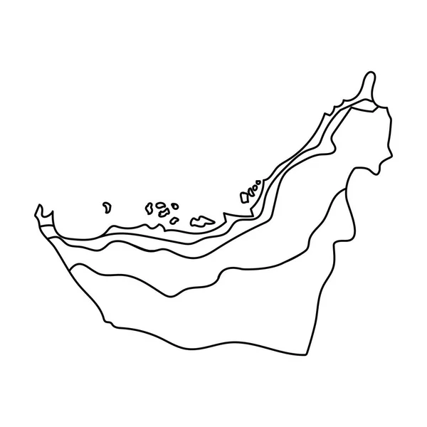 Ícone do Território dos Emirados Árabes Unidos em estilo esboço isolado sobre fundo branco. Ilustração do vetor do estoque do símbolo de Emirados Árabes . — Vetor de Stock