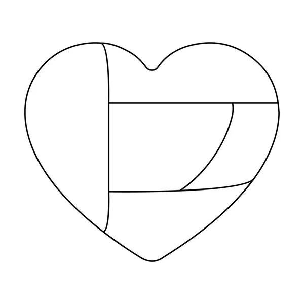 Émirats arabes unis icône de coeur dans le style de contour isolé sur fond blanc. Émirats arabes symbole illustration vectorielle de stock . — Image vectorielle