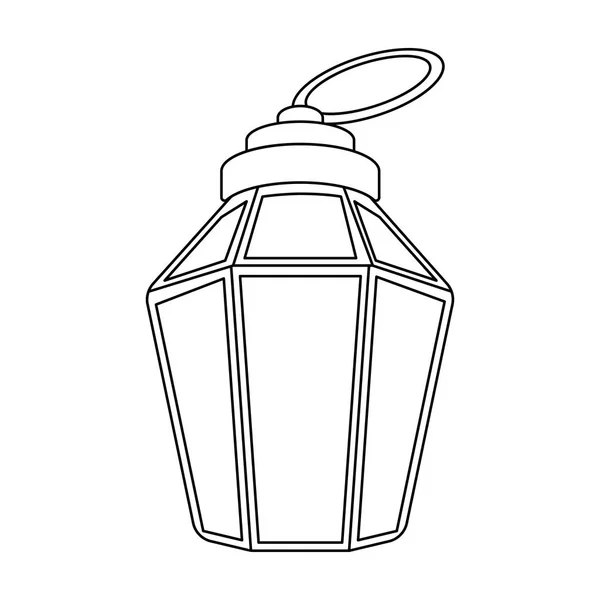 Icono de lámpara Ramadán en estilo de contorno aislado sobre fondo blanco. Emiratos Árabes símbolo stock vector ilustración . — Archivo Imágenes Vectoriales