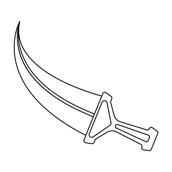 Khanjar ikon i omrids stil isoleret på hvid baggrund. Arabiske Emirater symbol lager vektor illustration . – Stock-vektor