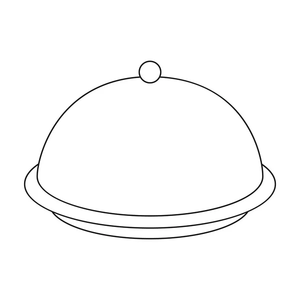 Cloche ikona ve stylu osnovy izolovaných na bílém pozadí. Hotel symbol akcií vektorové ilustrace. — Stockový vektor